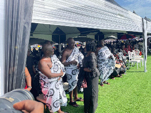 Prof. Jane Naana (in black) greets some mourners