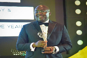 Vice President Dr Mahamudu Bawumia poses with his award