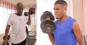 John Mahama working work with his son Sharaf Mahama