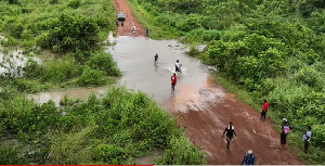 A bird's eye view of one of the roads badly affected by the situation