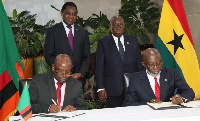 The MoU was signed during the three day visit of the Zambian president to Ghana