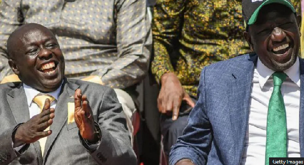 Rigathi Gachagua (L) and William Ruto (R) were elected on a joint ticket just two years ago