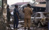 Security personnel at the scene of the June 3 disaster