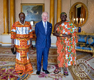 King Charles III  with Otumfuo Osei Tutu III and wife