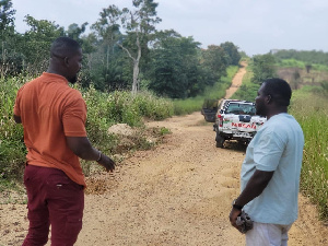 The Bad Roads Being Inspected By The MP And His Team