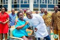 Mayor of Accra, Mohammed Adjei Sowah with a physically challenged