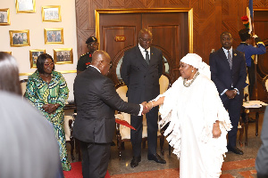 President Akufo-Addo receiving the letters of credence