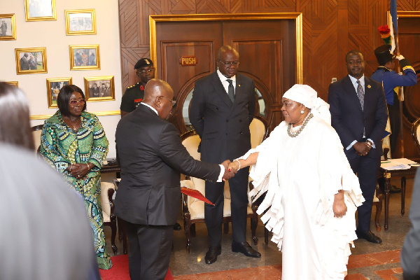 President Akufo-Addo receiving the letters of credence