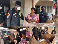 The Inspector-General of Police (IGP), George Akufo Dampare, frying kelewele during a tour