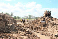 Work on fixing the collapsed bank and reinforcing it to retain more water had also progressed.