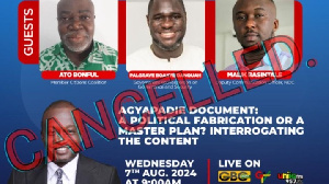 Basintale was set to discuss the controversial 'Agyapadie' document alongside other notable guests