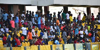 A photo of fans at the Accra Sports Stadium