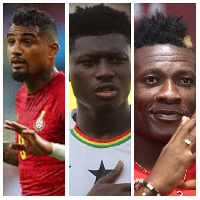 Kevin-Prince Boateng, Alfred Duncan and Asamoah Gyan