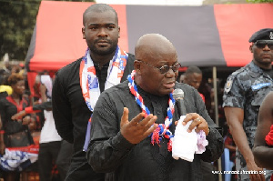 Nana Akufo-Addo addressing Chiefs and people of Atimpoku.