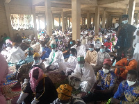 Cross section of the Muslims praying at the Mosque