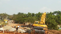 An image of the ongoing road construction at Daaban