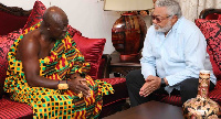 Asantehene, Otumfuo Osei Tutu II and the late former President, Jerry John Rawlings