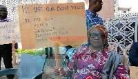 Sophia Akuffo at the premises of the finance ministry during the picket