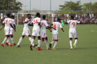 WAFA players celebrate victory at home