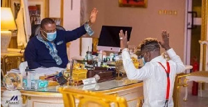 Archbishop Nicholas Duncan Williams praying for Dancehall artiste, Shatta Wale