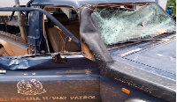 The angry residents damaged the police vehicle during an altercation