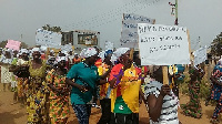 Hundreds of rural women turned up for the road march against unpaid care work