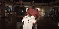 Awal with Black Stars midfielder Thomas Partey