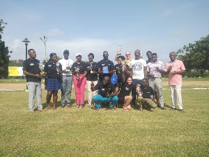 Some of the winners with their trophies and medals