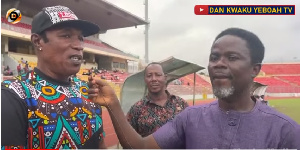 George Alhassan (left) speaking to Dan Kwaku Yeboah