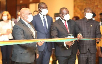 Deputy Foreign Affairs Minister Charles Owuredu, Defence Minister Dominic Nitiwul with UN officials