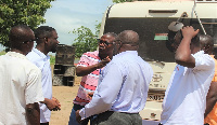 Daniel Kwame Gariba, DCE and members of the Rebecca Foundation at Kanjarga in Builsa South District