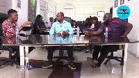 Abrantepa with his panelists - Romeo and Caleb Nii Boye