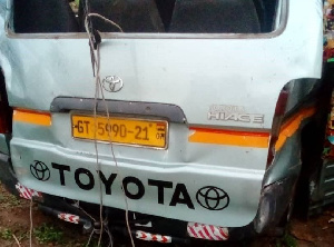 The Toyota minibus that was involved in the accident