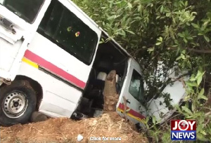 The Sprinter bus stuck in the thicket at the mouth of the lagoon