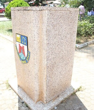 The concrete stand of Mensah Sarbah bust removed