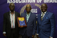 SWAG President Kwabena Yeboah with Joe Aggrey and Oteng Aboagye