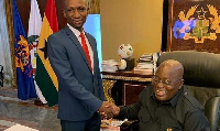 Chief Executive Officer for the Accra Digital Center, Kofi Nkansah Fosu with President Akufo-Addo