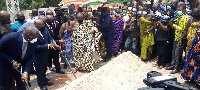 Sod cutting to commence the 25 bed room facility complex at Danyame, Kumasi