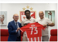 Ebenezer Annan being unveiled by Red Star Belgrade