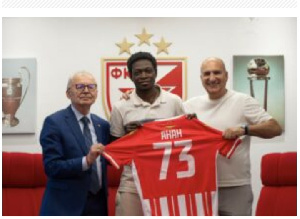 Ebenezer Annan Being Unveiled By Red Star Belgrade