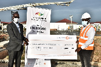 A cheque of GHC1m was presented to the COVID-19 Private Sector Fund