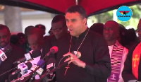 Bishop Dag-Heward Mills preaching at the burial service of late Major Mahama