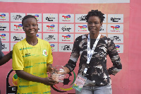 Hasaacas Ladies midfielder, Stellar Evelyn Badu (L)