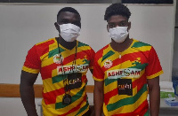 Abeiku Jackson (right) with his local trainer Dan Opare