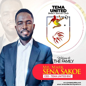 Mark Sakoe is the CEO of Tema United Beach Soccer Club