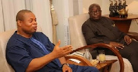 Franklin Cudjoe (left) with President  Nana Addo Dankwa Akufo-Addo (right)