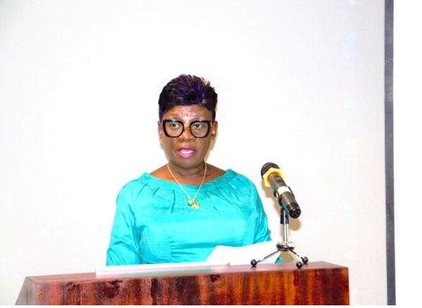 Ghana Shippers Authority CEO, Ms. Benonita Bismarck delivering her welcome address