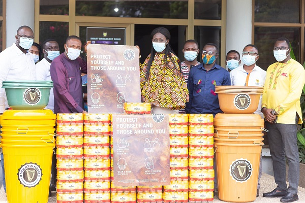 Executives of Guinness Ghana, led by Sylvia Owusu-Ankomah.