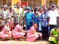 Staff and students of Navrongo Senior High School in a picture with the old students