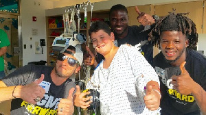 Ghanaian duo Jonathan Mensah and Lalas Abubakar visits patients at Nationwide Children